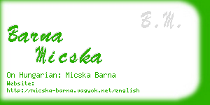 barna micska business card